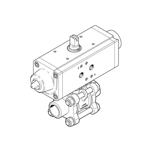 Festo Ball Valve Actuator Unit VZBA-2"-WW-63-T-22-F0507-V4V4T-PS90-R-90 VZBA-2"-WW-63-T-22-F0507-V4V4T-PS90-R-90 - main
